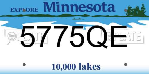 5775QE Minnesota License Plate