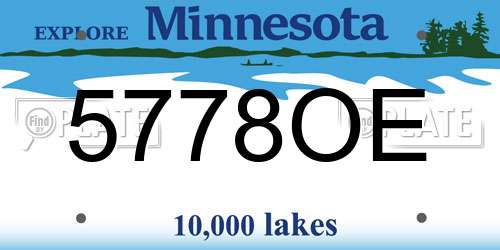 5778OE Minnesota License Plate