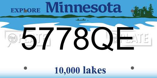 5778QE Minnesota License Plate