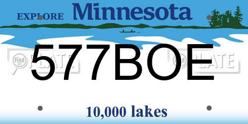 577BOE Minnesota License Plate