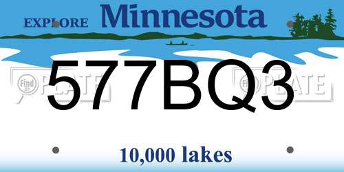 577BQ3 Minnesota License Plate