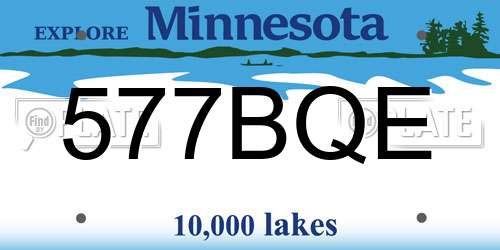 577BQE Minnesota License Plate