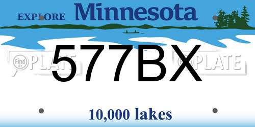 577BX Minnesota License Plate