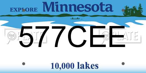 577CEE Minnesota License Plate