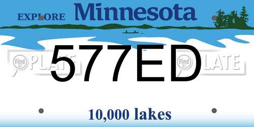 577ED Minnesota License Plate