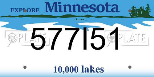 577I51 Minnesota License Plate