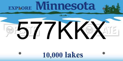 577KKX Minnesota License Plate