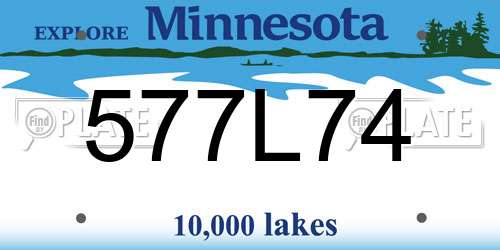 577L74 Minnesota License Plate