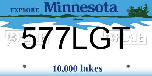 577LGT Minnesota License Plate