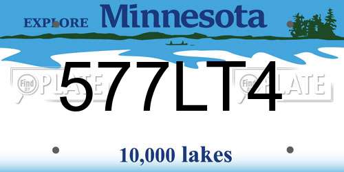 577LT4 Minnesota License Plate