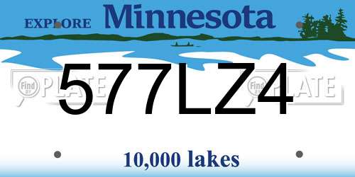 577LZ4 Minnesota License Plate