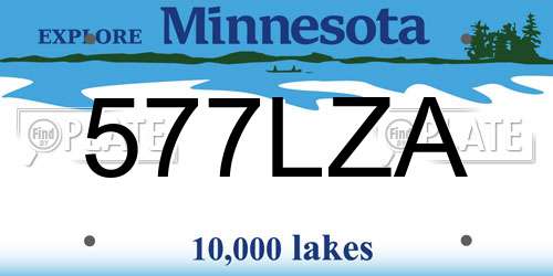 577LZA Minnesota License Plate