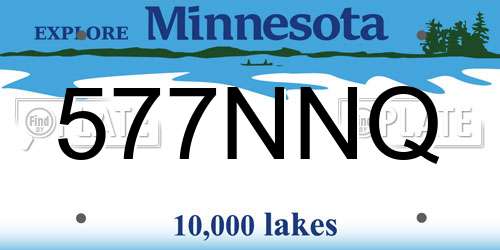 577NNQ Minnesota License Plate