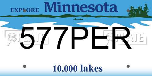 577PER Minnesota License Plate