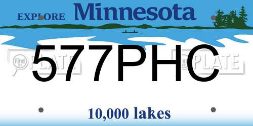 577PHC Minnesota License Plate