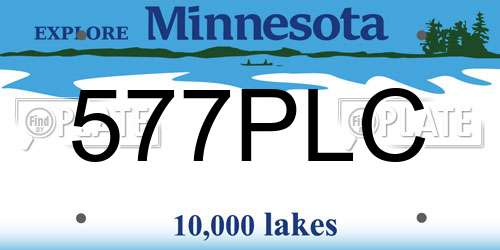 577PLC Minnesota License Plate