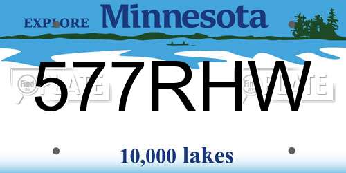 577RHW Minnesota License Plate