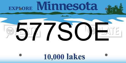 577SOE Minnesota License Plate