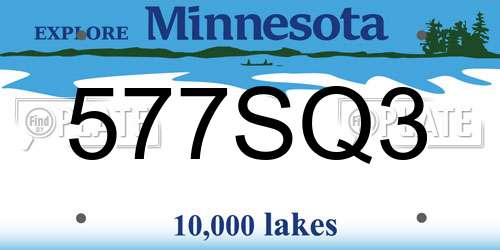 577SQ3 Minnesota License Plate