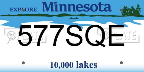 577SQE Minnesota License Plate