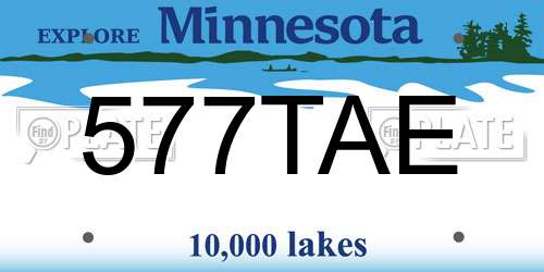 577TAE Minnesota License Plate