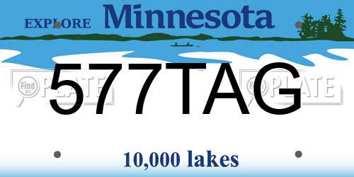 577TAG Minnesota License Plate