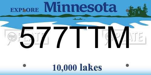577TTM Minnesota License Plate