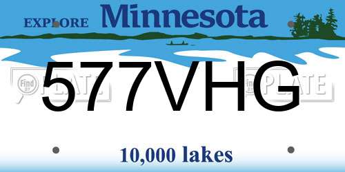 577VHG Minnesota License Plate