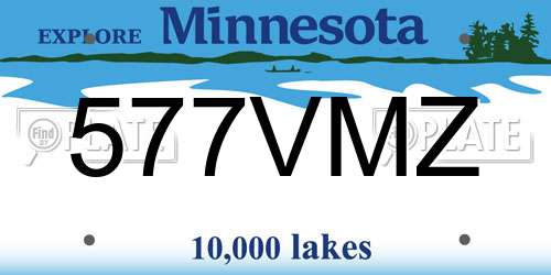 577VMZ Minnesota License Plate