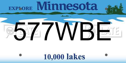 577WBE Minnesota License Plate