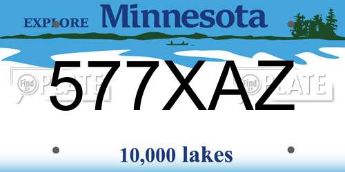 577XAZ Minnesota License Plate