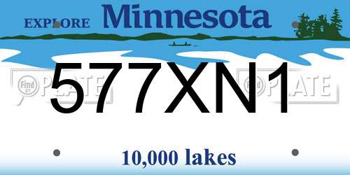 577XN1 Minnesota License Plate