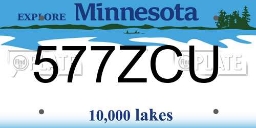577ZCU Minnesota License Plate
