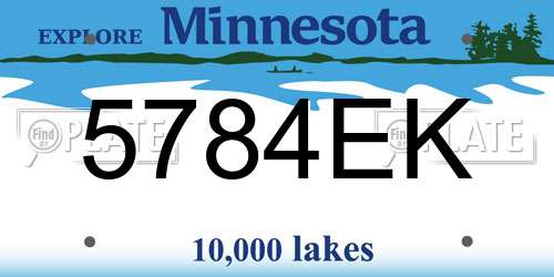 5784EK Minnesota License Plate