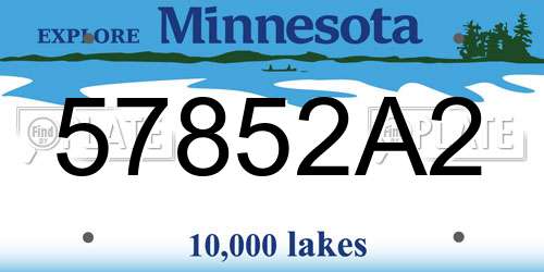 57852A2 Minnesota License Plate