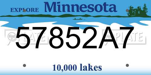 57852A7 Minnesota License Plate
