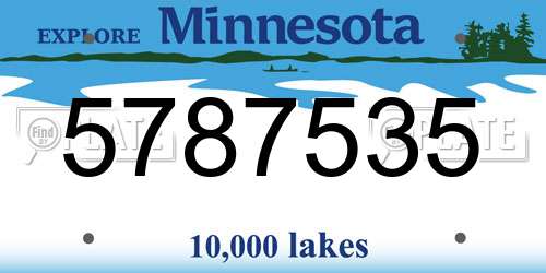 5787535 Minnesota License Plate