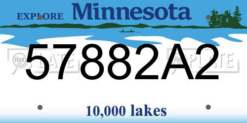 57882A2 Minnesota License Plate