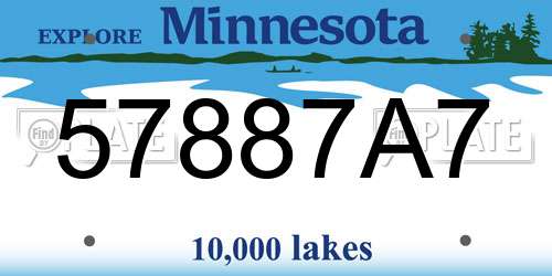 57887A7 Minnesota License Plate