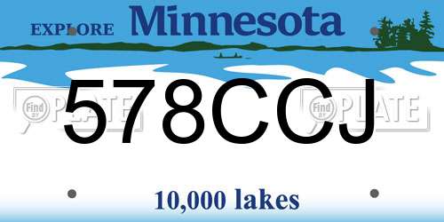 578CCJ Minnesota License Plate