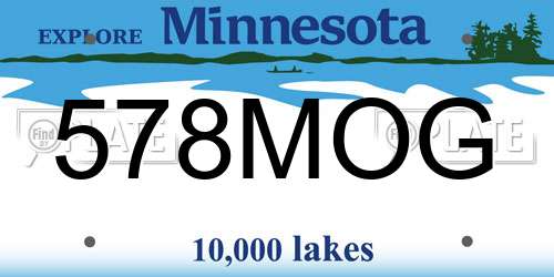 578MOG Minnesota License Plate