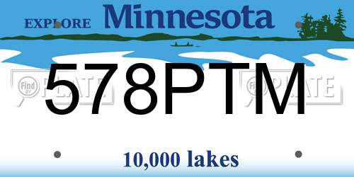 578PTM Minnesota License Plate