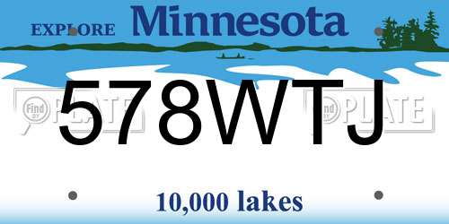 578WTJ Minnesota License Plate
