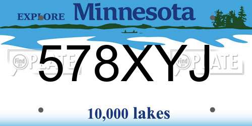 578XYJ Minnesota License Plate