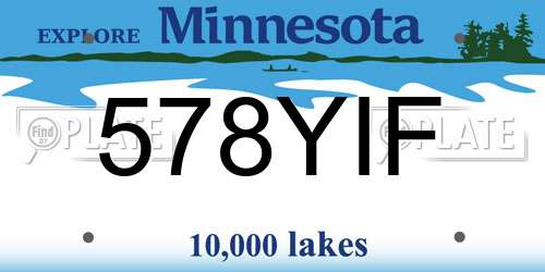 578YIF Minnesota License Plate