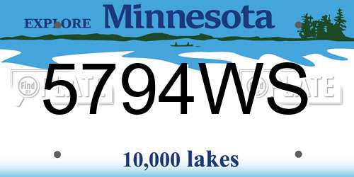 5794WS Minnesota License Plate