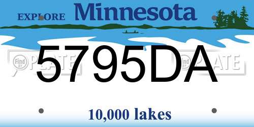 5795DA Minnesota License Plate