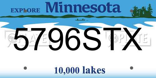 5796STX Minnesota License Plate