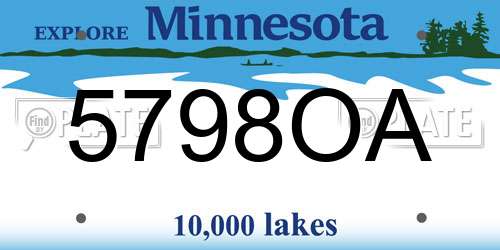 5798OA Minnesota License Plate
