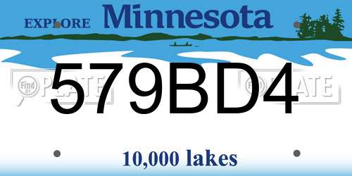 579BD4 Minnesota License Plate